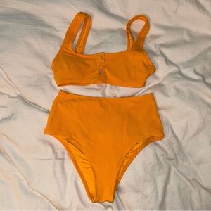 Aerie Yellow/Orange Bikini Set in size Small